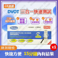 DVOT-新冠病毒/甲/⼄型流感快速抗原檢測試劑盒（3合一）1支 (平行進口)