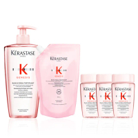 【KERASTASE 巴黎卡詩】粉漾芯生髮浴永續組(清爽型/一般型髮浴500ml+清爽型補充包500ml)