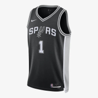 【NIKE 耐吉】運動背心 男款 球衣 NBA馬刺隊 SAS MNK DF SWGMN JSY ICN 22 黑灰 DN2022-015
