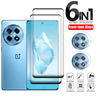 4-in-1 For Oneplus 12R Glass Oneplus 12R Tempered Glass Phone Film Full Cover Curved 9H Screen Prote