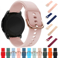 20mm 22mm Silicone Band for Samsung galaxy watch 5/4/3/Gear S3/Active 2 Rose Gold Buckle Bracelet Huawei Watch GT 2/Amazfit GTR