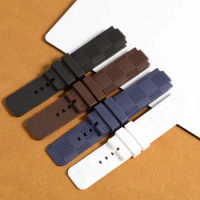 21mm Silicone Rubber Strap Watch Band Pin Buckle Waterproof BLack Watchband For LOUIS VUITTON