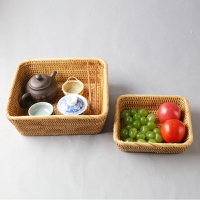 越南藤編水果籃 家居水果盤 客廳零食 糖果籃 茶點盒 茶幾收納筐