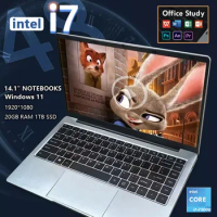 2024 Laptop 14.1" Business Office Laptop Intel Core i7 1920*1080 HD Screen 20GB RAM 1TB 2TB SSD Portable Gaming Laptop Windows11