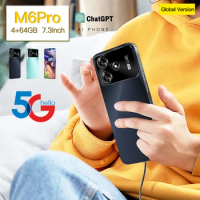 Global VER M6 Pro 5G Smart Phone Deca Core 4GB+64GB 7.3 Inch Mini Smart phones Android 13 Mobile Phone 8000 mAh Battery Face lD