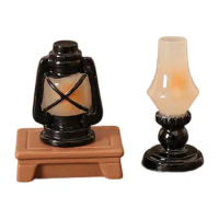 1:6 1:12 Scale Collectible Oil Lamp Model Doll Accessory Oil Lamp Toy Set for Bedroom DIY Fitments