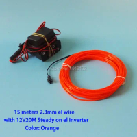 NEW 2.3mm 15meters 10 color el wire flexible cold neon cable Powered by 8-AA Battery el product dance party decoration