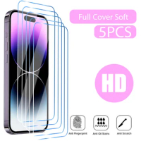 5Pcs Tempered Glass for IPhone 5 5S SE 6 6S 7 8 Plus X XS XR Max Screen Protector for IPhone 11 12 Pro Pro Max 12Mini Glass Film