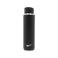 【NIKE 耐吉】水壺 Straw Bottle 24oz 黑 白 不鏽鋼 可拆吸管 保冷 耐刮 運動水壺(N100163209-124)