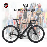 TWITTER-Gravel Bike V3 Black Knight RS-24S, Full Hidden Inner Cable, Oil Disc Brake, Carbon Fiber Road Bike, 700 x 40C Wheelset,