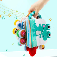 Montessori Baby Books Toys Touch Feel Soft Crinkle Cloth Books for Babies Infants Educational Toys Rattle Bell Animal Cloth Book