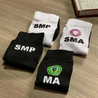 Kaos Kaki Custom Logo Sekolah SD, SMP,SMA / Kaos Kaki Identitas Sekolah / Kaos Kaki Nama Sekolah