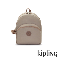 Kipling 奶茶莫蘭迪粉色前袋簡約後背包-CHANTRIA L
