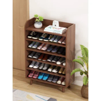 Nordic solid wood shoe rack, household doorstep shoe cabinet, open type, large capacity, multi-layer shoes, pure wood