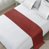 Christmas Winter Red Green Plaid Bed Runner Luxury Hotel Bed Tail Scarf Decorative Cloth Home Bed Flag Table Runner