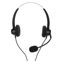 RJ9 Binaural Phone Headphone With Micophone Noise Canceling Business Headset For Call Center