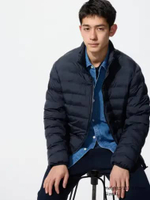 UNIQLO Jaket Winter PUFFTECH Jacket Pria kerah tegak NAVY L