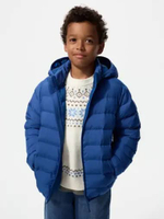 UNIQLO KIDS PUFFTECH Washable Jaket Parka Winter Hoodie Anak BLUE 160