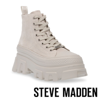 STEVE MADDEN-MID-SUTTON 厚底綁帶休閒靴-米灰色