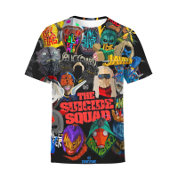 เสื้อยืดผู้ชาย เสื้อสวมหัว พิมพ์ดิจิตอล 3 มิติ แขนสั้น ซีรีย์ Suicide Squad 2 ใหม่ ปี 2025