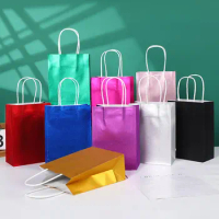20PCS Portable Paper Bags Gift Bright Shiny Packaging Box Wedding Birthday Party Favors Gift Bags Christmas Guests Present Bags