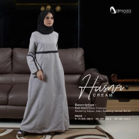 Diskon Gamis Katun Dewasa Damoza Husna Cream Original I Bekasi I