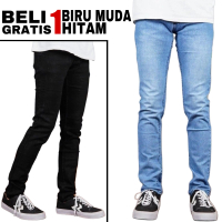 Celana Jeans Panjang Pria Slimfit Dewasa Melar Soft Jeans Premium - Beli 1 Gratis 1 - Pensil