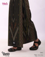 NIBRAS - Sarung Nibras Uwais Pria Dewasa Motif Songket Modern / Sarung Hitam Teteron Rayon Adem dan