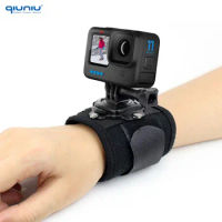 QIUNIU 360 Degree Rotating Wrist Hand Strap Band Tripod Mount Holder for GoPro Hero Insta360 SJCAM Akaso DJI Go Pro Accessories