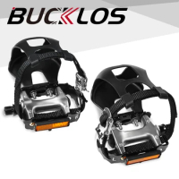 BUCKLOS Spin Pedal Ultralight Toe Clip Cage Indoor Exercise Spin Aluminum Alloy Stable Bike Pedals Cycling Accessories