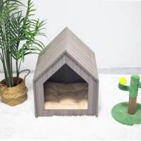Indoor Dog Cat House Shelter Wooden Decorative Dog Kennels House Solid Wood Cat House For Indoor