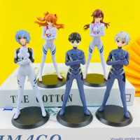 5Pcs/set 13CM New Anime NEON GENESIS EVANGELION EVA Asuka Langley Soryu Ayanami Rei Figure PVC Model Toys Doll Collect Gifts