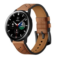 20mm 22mm Leather Band for Samsung Galaxy Watch4 Classic 46mm 42mm Bands/Galaxy Watch 4 44mm 40mm Strap/Galaxy Watch3 45mm 41mm