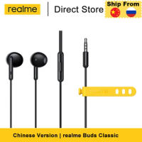 Realme Buds Classic Earphone 3.5mm Earbuds Half In-Ear Wired Music built-in Microphone 14.2mm Large Driver Headset