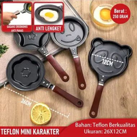 Teflon Mini Karakter / Cetak Telur Unik / Fry Pan Karakter Mini Teflon RANDOM