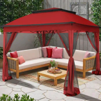 11'x11' Pop Up Gazebo for Patios Gazebo Canopy Tent with Sidewalls Outdoor Gazebo with Mosquito Netting Pop Up Canopy