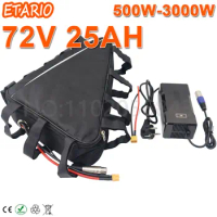 Triangle 72V2000W 3000W Electric Bike Battery 72V 28Ah 25Ah 20Ah Lithium Battery Use 18650 3500mah cell With 60A BMS 84V charger