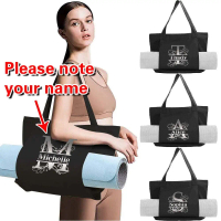 Customized name Canvas Gym Tote Bag Workout Bag Gym Handbag Yoga Mat Bag Yoga Mat Carrier Sports Sho