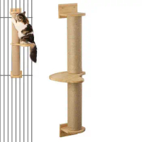 Cat Wall Scratcher Posts Cat Scratching Wall Mounted Tree Scratcher Cat Climbing Pole Scratching Posts For Small To Medium Cats