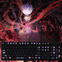 ECHOME Keycap Jujutsu Kaisen Theme 104key PBT Black Hole Coating OEM Profile Translucent Anime Key Caps for Mechanical Keyboard