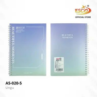 Esco Notebook Spiral A5 - Buku Catatan 70 Lembar Motif Gradient Pastel (A5-020-5) Ungu