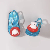 Mini Sed New Children's Cartoon Swimming Pig Sandals Primary School Student Casual Shoes Girl Jelly Shoes Sandals Princess Shoes
