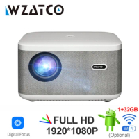 WZATCO A20 200inch Digital Focus Android 9 32G WIFI Smart 4K Full HD 1920*1080P LED Projector Beamer Home Cinema video Proyector