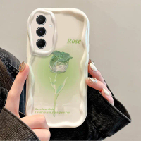 Sarung Telefon Mawar Hijau Kristal, untuk Samsung Galaxy A17 5G, A07 4G, A07 LTE, Gaya Baharu, Sarun