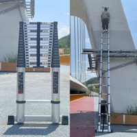 鋁合金加厚直梯單面梯7米8米竹節梯折疊升降工程梯家用梯子伸縮梯