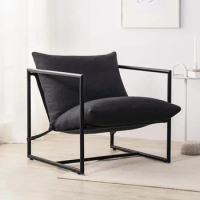 Accent Chair, Metal Framed Sling, Foam Rubber Upholstered Seat with Accent Chair
