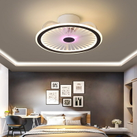 110V臥室吸頂風扇燈現代簡約智能帶電一體客廳餐廳風扇燈