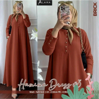 Hamima dress terbaru bahan knit import busui frendly dress knit polos pakaian wanita terkini gamis w