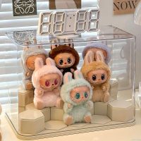 拉布布坐坐派對保護套盲盒展示盒搪膠labubu泡泡瑪特場景屋玩具箱