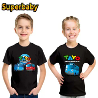 Tayo the Little Bus Print Cartoon Cute Kids T shirt Funny Baby Boys Girls Clothes Summer Children Cotton Short Sleeve T-Shirt
